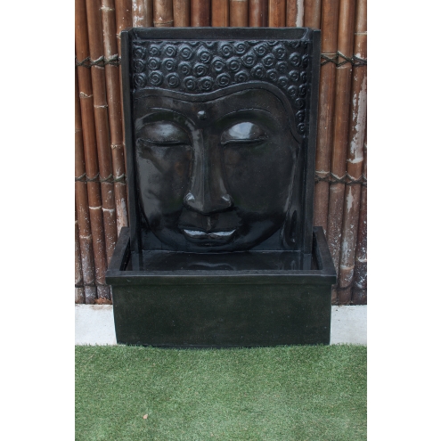Fontaine mur d'eau visage de Bouddha 111 cm noir