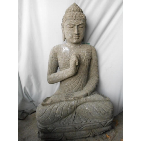 Statue Bouddha vitarka mudrã en pierre 100 cm
