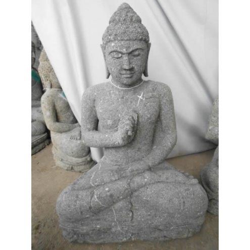 Statue Bouddha vitarka mudrã en pierre 60 cm