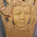 Sculpture visage de Bouddha en albizia