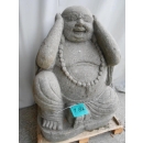Statue Bouddha rieur en pierre de lave 60 cm