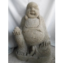 Statue Bouddha rieur en pierre de lave 60 cm