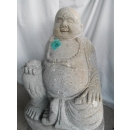 Statue Bouddha rieur en pierre de lave 80 cm
