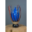 Lampe mosaïque de verre bleue