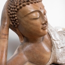 Statue Bouddha allongé bois de suar