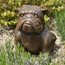 Statue chien Bouledogue marron