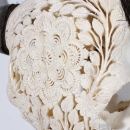 Tête de buffle motif floral