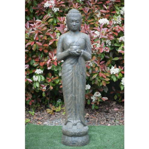 Bouddha de jardin marron antique