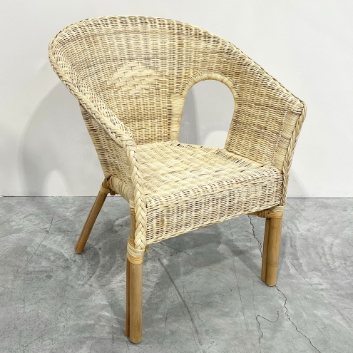 Chaise fauteuil 'Club' en rotin naturel