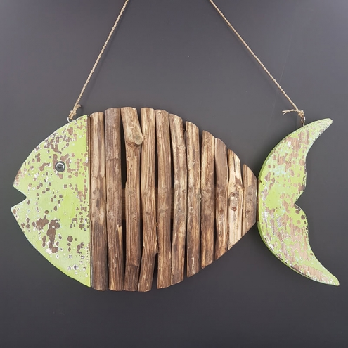 Déco poisson à suspendre Vert