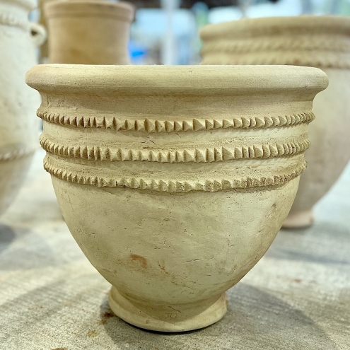 Poterie vasque 3 cercles en relief