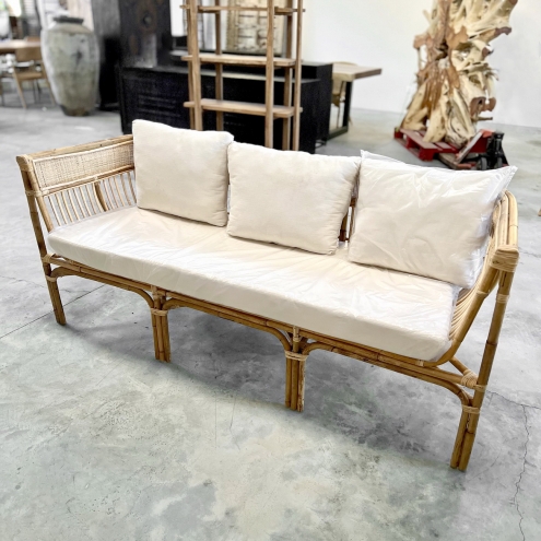 Sofa 'Donna' en rotin et cannage