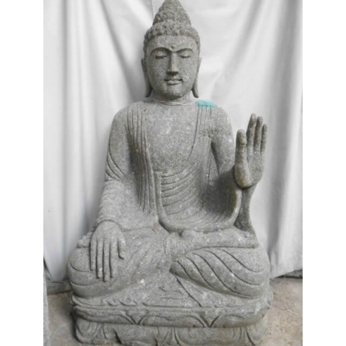 Statue Bouddha abhaya mudrã en pierre 105 cm