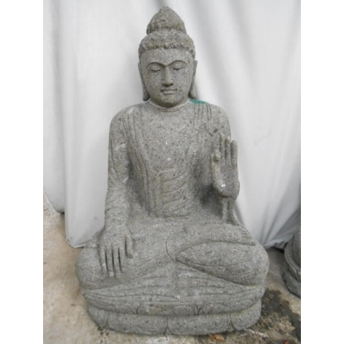 Statue Bouddha abhaya mudrã en pierre