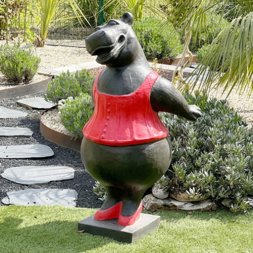 Statue de jardin hippopotame