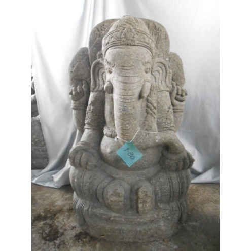 Statue Ganesh en pierre volcanique 80 cm