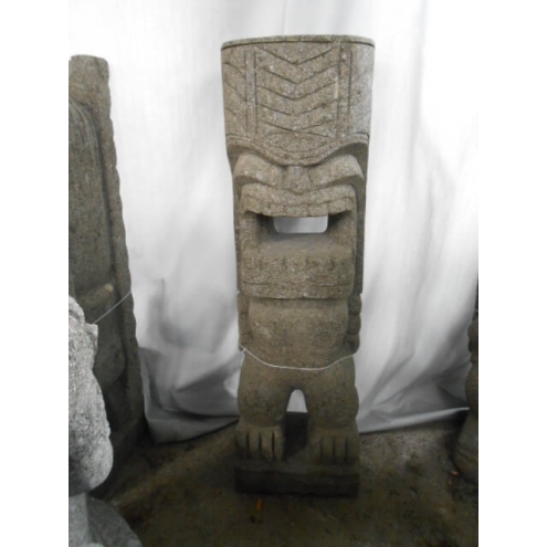 Statue Tiki polynésien en pierre 100 cm