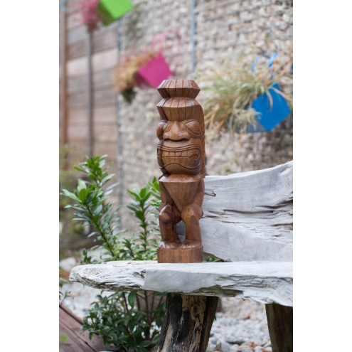 Tiki polynésien Mahina en bois de suar 50 cm