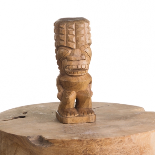 Tiki polynésien Taravao en bois de suar 20 cm