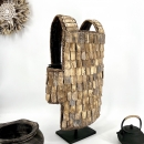 armure tribale en os et coco sur stick