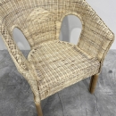 Chaise fauteuil 'Club' en rotin naturel