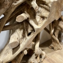 Console organique racine de teck