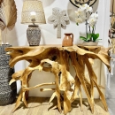 Console sculpturale racine de teck