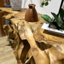Console sculpturale racine de teck