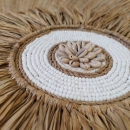 COUSSIN COTON TISSE ET COQUILLAGES