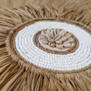 Coussin rectangle en coton et coquillages