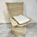 Fauteuil pivotant en rotin 'Léo'