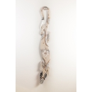 Gecko en bois peint en blanc 100 cm