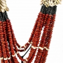 Grand collier Papou perles rouges