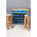 Mobilier cave à vin en vieux teck