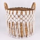 Panière en macramé naturel blanc