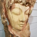 Sculpture visage de Bouddha en albizia