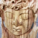 Sculpture visage de Bouddha en albizia