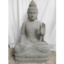 Statue Bouddha abhaya mudrã en pierre 100 cm