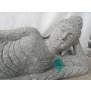 Statue Bouddha allongé en pierre 120 cm