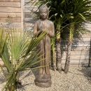 Statue Bouddha debout brun antique