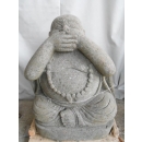 Statue Bouddha rieur en pierre de lave 60 cm