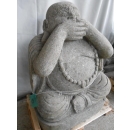 Statue Bouddha rieur en pierre de lave 60 cm