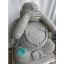 Statue Bouddha rieur en pierre de lave 60 cm