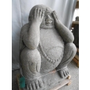 Statue Bouddha rieur en pierre de lave 60 cm