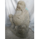 Statue Bouddha rieur en pierre de lave 60 cm