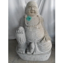 Statue Bouddha rieur en pierre de lave 80 cm