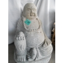 Statue Bouddha rieur en pierre de lave 80 cm