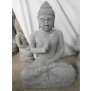 Statue Bouddha vitarka mudrã en pierre 60 cm