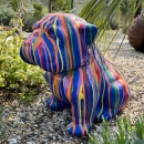 Statue bouledogue design multicolore