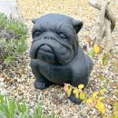 Statue chien bouledogue noir